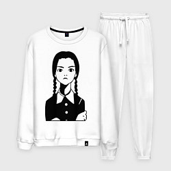 Костюм хлопковый мужской Wednesday Addams, цвет: белый