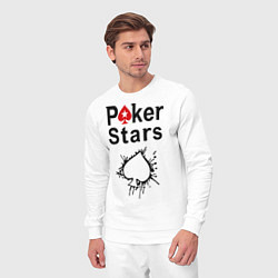 Костюм хлопковый мужской Poker Stars, цвет: белый — фото 2