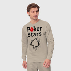 Костюм хлопковый мужской Poker Stars, цвет: миндальный — фото 2