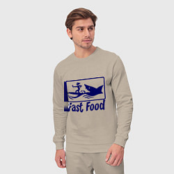 Костюм хлопковый мужской Shark fast food, цвет: миндальный — фото 2