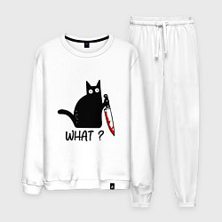 Костюм хлопковый мужской What cat, цвет: белый