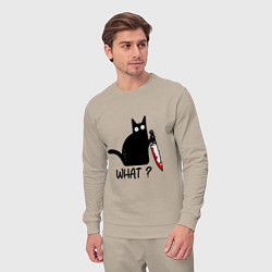 Костюм хлопковый мужской What cat, цвет: миндальный — фото 2