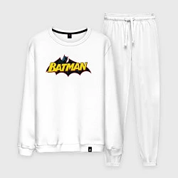 Костюм хлопковый мужской Batman Logo, цвет: белый