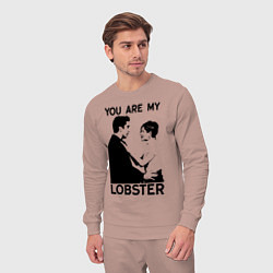 Костюм хлопковый мужской You are My Lobster, цвет: пыльно-розовый — фото 2