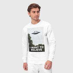 Костюм хлопковый мужской I WANT TO BELIEVE, цвет: белый — фото 2