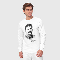 Костюм хлопковый мужской Товарищ Сталин, цвет: белый — фото 2