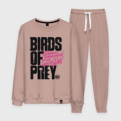 Костюм хлопковый мужской Birds of Prey logo, цвет: пыльно-розовый