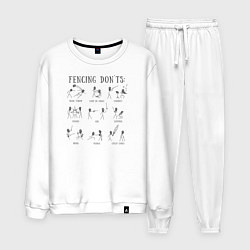 Костюм хлопковый мужской Fencing donts, цвет: белый