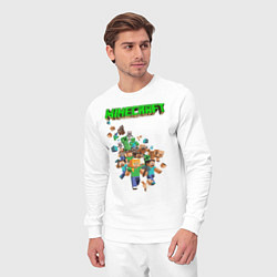 Костюм хлопковый мужской Minecraft, цвет: белый — фото 2
