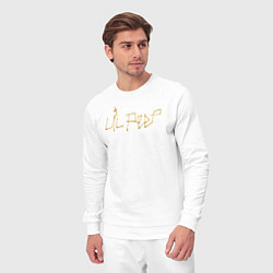 Костюм хлопковый мужской LIL PEEP GOLDEN LOGO, цвет: белый — фото 2