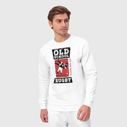 Костюм хлопковый мужской Old School Rugby, цвет: белый — фото 2