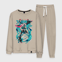 Костюм хлопковый мужской Hatsune Miku Expo, цвет: миндальный