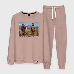 Костюм хлопковый мужской Westworld Landscape, цвет: пыльно-розовый