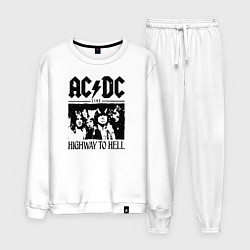 Костюм хлопковый мужской ACDC highway to hell, цвет: белый