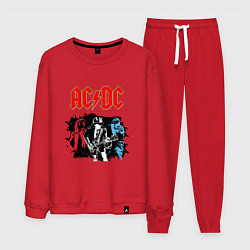 Костюм хлопковый мужской ACDC, цвет: красный