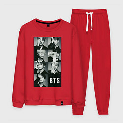 Костюм хлопковый мужской BTS, цвет: красный