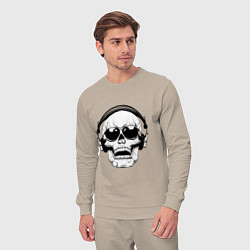 Костюм хлопковый мужской Skull Music lover, цвет: миндальный — фото 2