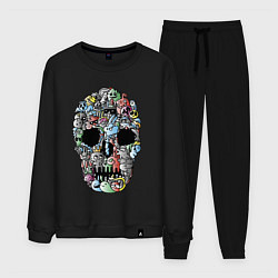 Костюм хлопковый мужской Tosh Cool skull, цвет: черный