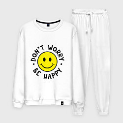 Костюм хлопковый мужской DONT WORRY BE HAPPY, цвет: белый