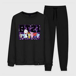 Костюм хлопковый мужской BT21, цвет: черный