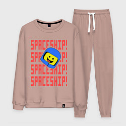 Костюм хлопковый мужской Spaceship, цвет: пыльно-розовый