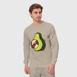 Костюм хлопковый мужской Мопс-авокадо, цвет: миндальный — фото 2