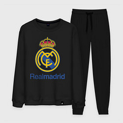 Костюм хлопковый мужской Real Madrid FC, цвет: черный