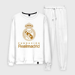 Костюм хлопковый мужской Real Madrid FC, цвет: белый