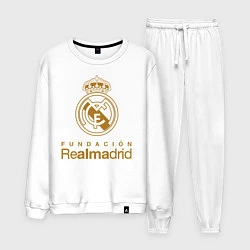 Костюм хлопковый мужской Real Madrid FC, цвет: белый