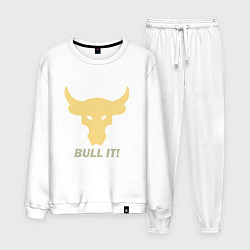 Костюм хлопковый мужской Bull It, цвет: белый