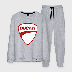 Костюм хлопковый мужской Ducati Logo Дукати Лого Z, цвет: меланж