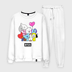 Костюм хлопковый мужской BT21, цвет: белый