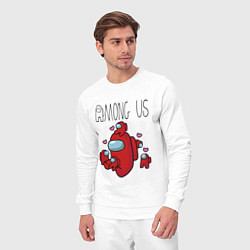Костюм хлопковый мужской Among Us love baby, цвет: белый — фото 2