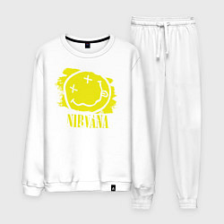 Костюм хлопковый мужской Nirvana Smile, цвет: белый