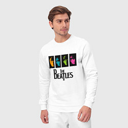 Костюм хлопковый мужской Всемирный день The Beatles, цвет: белый — фото 2