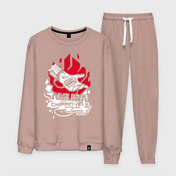 Костюм хлопковый мужской Cyberpunk 2077 SAMURAI, цвет: пыльно-розовый