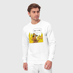 Костюм хлопковый мужской This is Fine, цвет: белый — фото 2