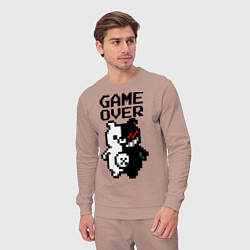 Костюм хлопковый мужской MONOKUMA GAME OVER, цвет: пыльно-розовый — фото 2