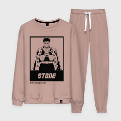 Костюм хлопковый мужской STONE Kimetsu no Yaiba, цвет: пыльно-розовый