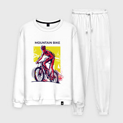Костюм хлопковый мужской Mountain Bike велосипедист, цвет: белый