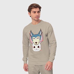 Костюм хлопковый мужской Animals love Beastars, цвет: миндальный — фото 2