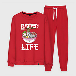 Костюм хлопковый мужской Ramen life, цвет: красный