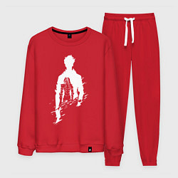 Костюм хлопковый мужской СОН ДЖИН ВУ SOLO LEVELING, цвет: красный