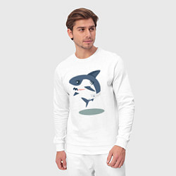 Костюм хлопковый мужской Акуленок, цвет: белый — фото 2