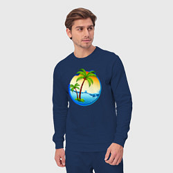 Костюм хлопковый мужской Palm beach, цвет: тёмно-синий — фото 2