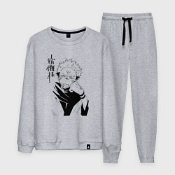 Костюм хлопковый мужской Jujutsu Kaisen - Sukuna, цвет: меланж
