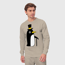 Костюм хлопковый мужской Пингвин в шляпе, цвет: миндальный — фото 2