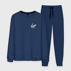 Костюм хлопковый мужской Virgin logo Вирджин лого, цвет: тёмно-синий