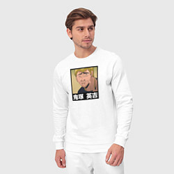 Костюм хлопковый мужской Onizuka face, цвет: белый — фото 2