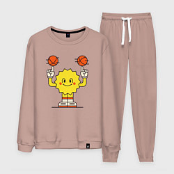 Костюм хлопковый мужской Sun Basketball, цвет: пыльно-розовый